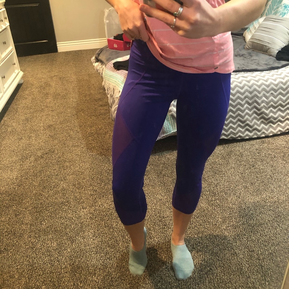 Athleta purple mesh leggings
